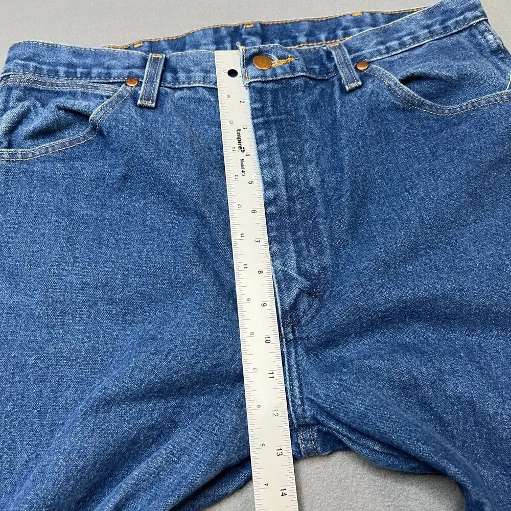 Wrangler Cowboy Cut Jeans Men's 36 x 36 Blue Dark Wash Straight Leg Comfortable